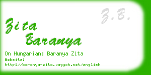 zita baranya business card